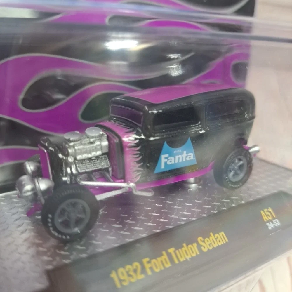 2025 M2 Machines Coca Cola 1932 Ford Tudor Sedan Fanta Purple 1/64 Sealed
